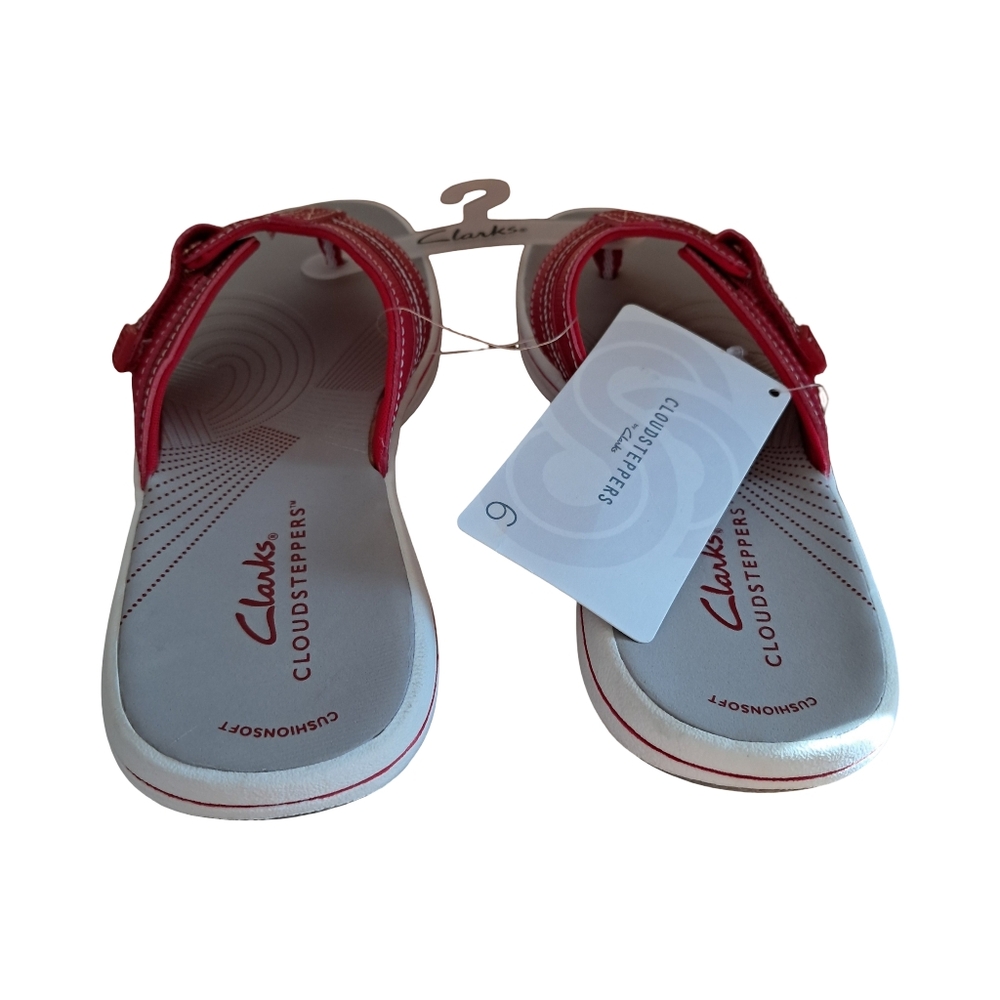 Clarks Women's Cloudsteppers Cushionsoft New With Tiny Defect Size 6 Red/ Grey - Picture 3 of 9